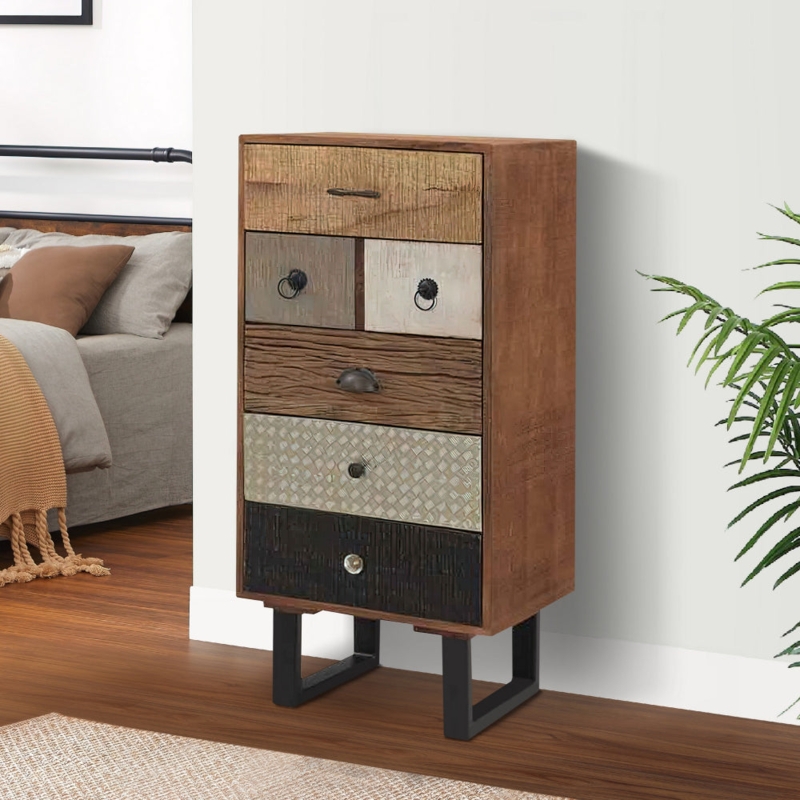Chest Of Drawers Rustic Industrial Mismatched Hardware Sled Base