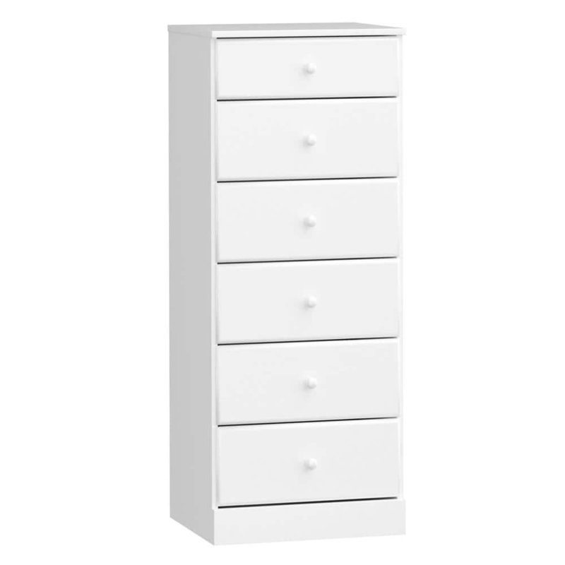Chest of Drawers Tall Vertical Profile Minimalist Knobs Kick Plate