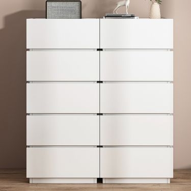 Chest of Drawers Ten Drawers Plinth Base Contemporary Set