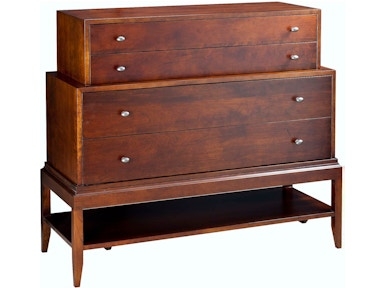 Chest of Drawers Tiered Design with Open Base Shelf