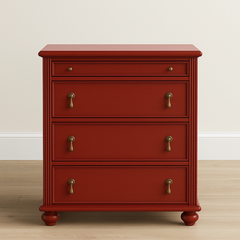Chest Of Drawers Traditional Style Brass Pendant Pulls Fluted Sides