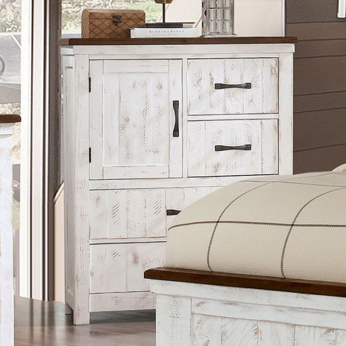 Chest Of Drawers with Cabinet Door, Mixed Storage & Two Tone Finish.