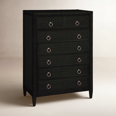Chest Of Drawers Woven Drawer Fronts Tall Seven Drawer Bedroom Chest