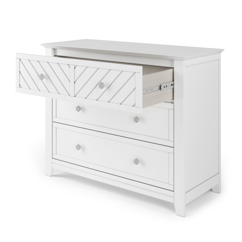 Chevron Patterned Dresser With Unique Hexagonal Knobs