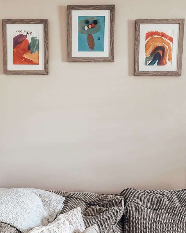 Childrens Art Gallery Wall Set Wood Grain Minimalist Decor