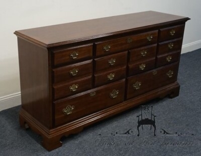 Classic Mahogany Double Dresser with Ogee Bracket Feet