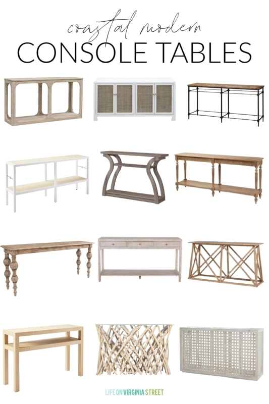 Coastal Modern Console Table Ideas: Light Wood & Woven Accents