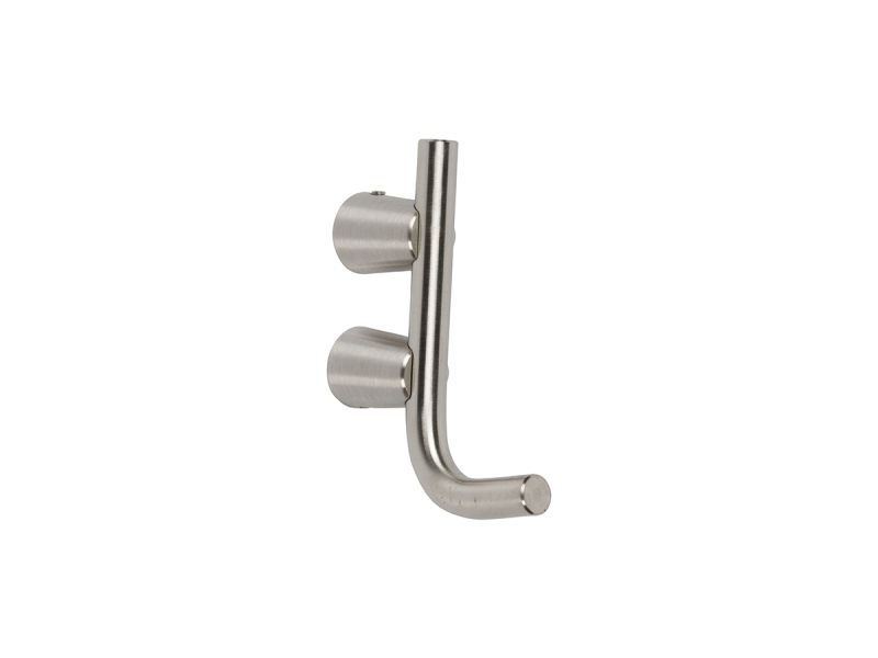 Coat Hook Brushed Metal Dual Mount Cylindrical Post Design