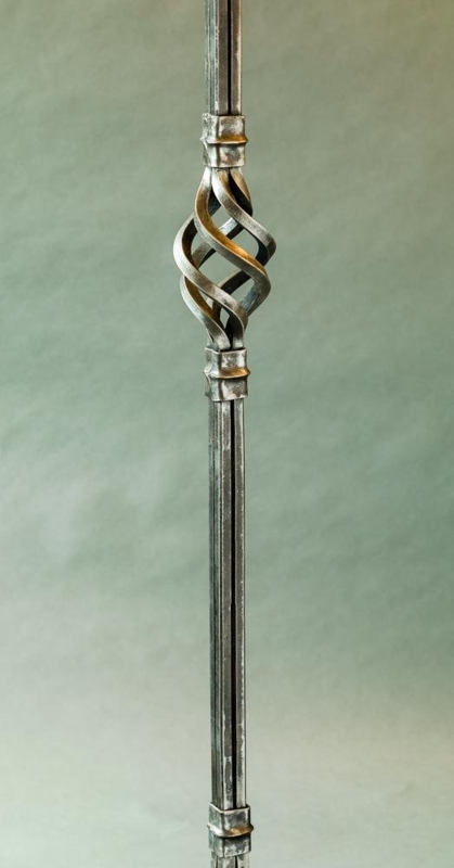 Coat Rack Detail Hand Forged Iron Twisted Basket Design Pewter