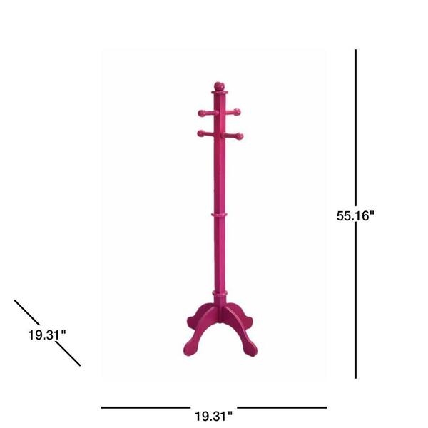 Coat Rack Freestanding Vibrant Purple Glossy Finish Kids Size