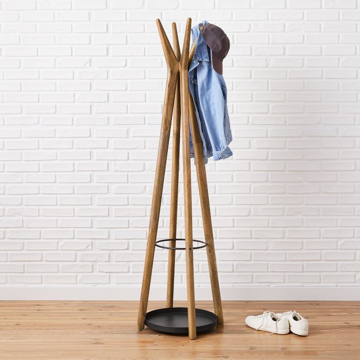 Coat Rack Integrated Tray Modern Coat Rack With Umbrella Tray