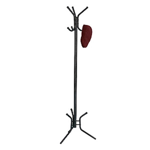 Coat Rack Minimalist Black Metal Tripod Base Lower Hooks