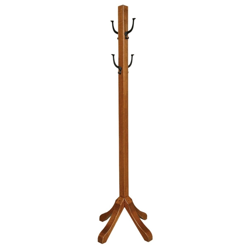 Coat Rack Mission Silhouette Square Wood Post Pedestal Base