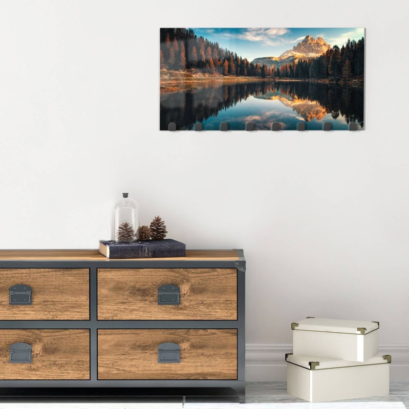 Coat Rack Panoramic Orientation Nature Print Glass Glossy Finish
