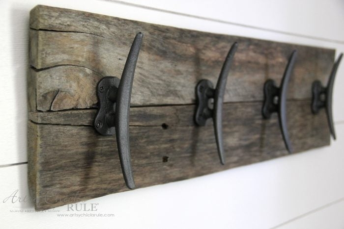 Coat Rack, Rustic Pallet Wood with Boat Cleats, Nautical Style