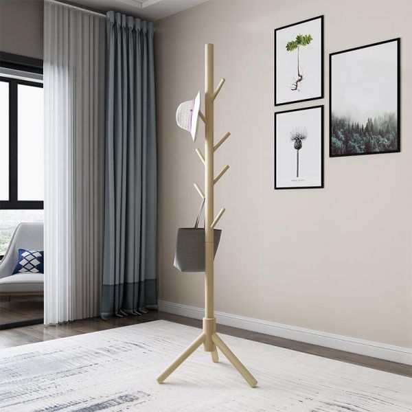 Coat Rack Scandinavian Natural Wood Branch Like Hooks