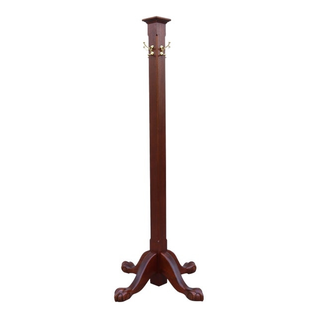 Coat Rack Stately Ball and Claw Foot Stand with Square Post