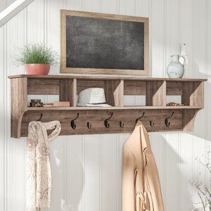 Coat Rack Storage Cubbies Multi Hook Array Farmhouse Entryway
