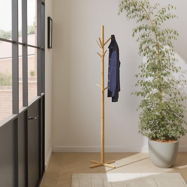 Coat Rack Tree Style Pegs X Base Legs Scandinavian Style Hallway Decor