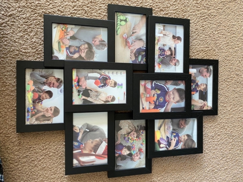 Collage Frame Black Ten Opening Staggered Cluster Contemporary Style