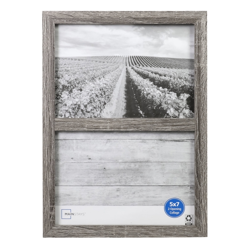 Collage Frame Distressed Gray Finish Two Openings Farmhouse Display