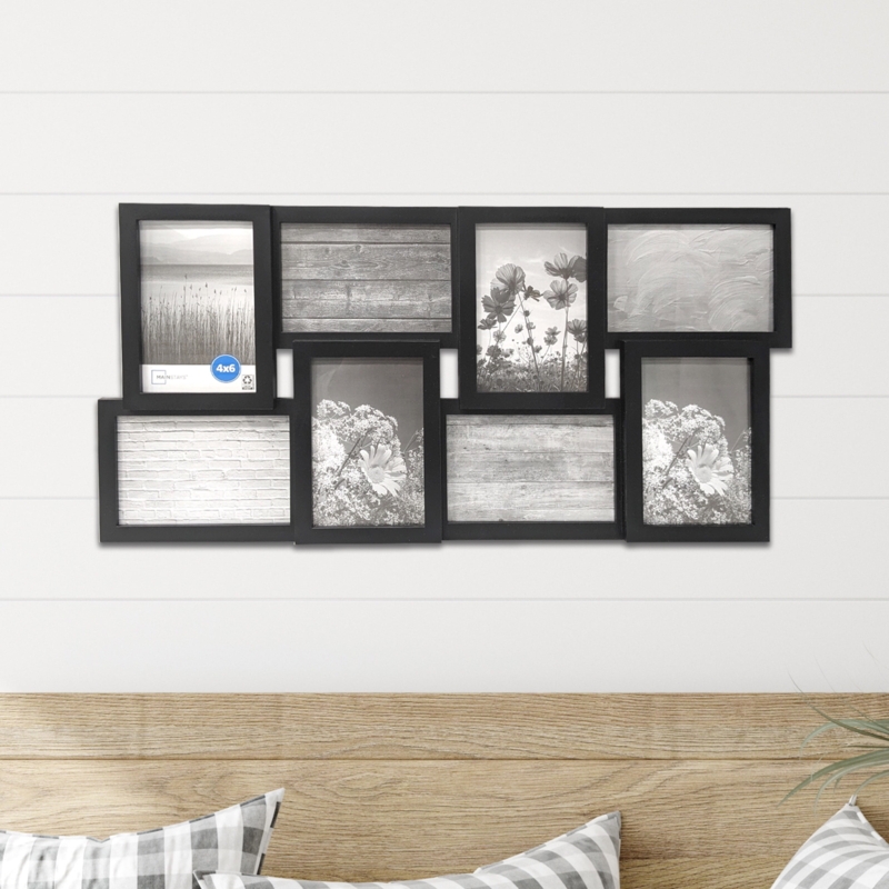 Collage Picture Frame Linear Layout Eight-Opening Matte Finish