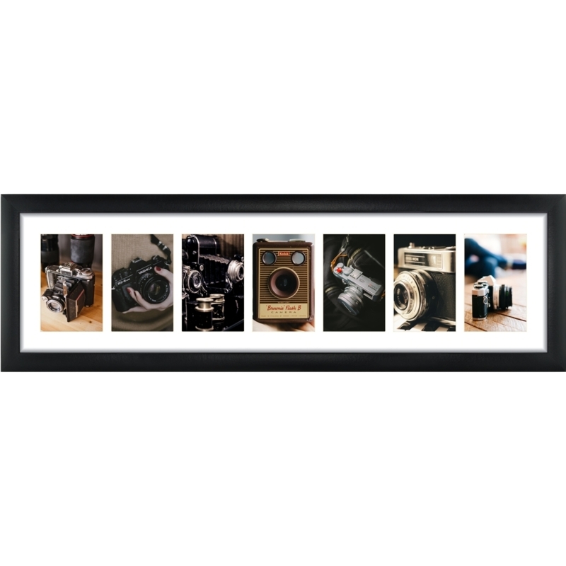 Collage Picture Frame Panoramic Seven-Opening with White Matting