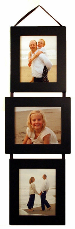 Collage Picture Frame Ribbon Suspended Stack Three Tier Matte Finish