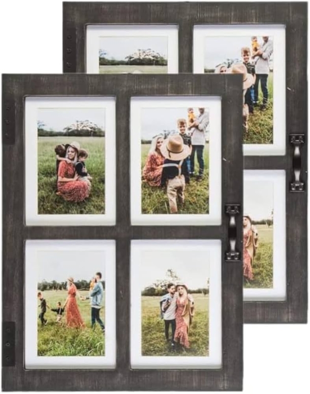 Collage Picture Frame Window Pane Design Distressed Black Farmhouse