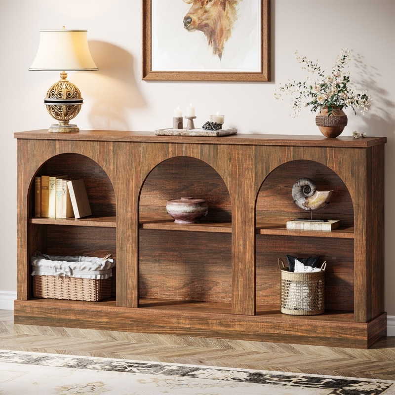 Console Table Arched Entryway Triple Arch Design Plinth Base