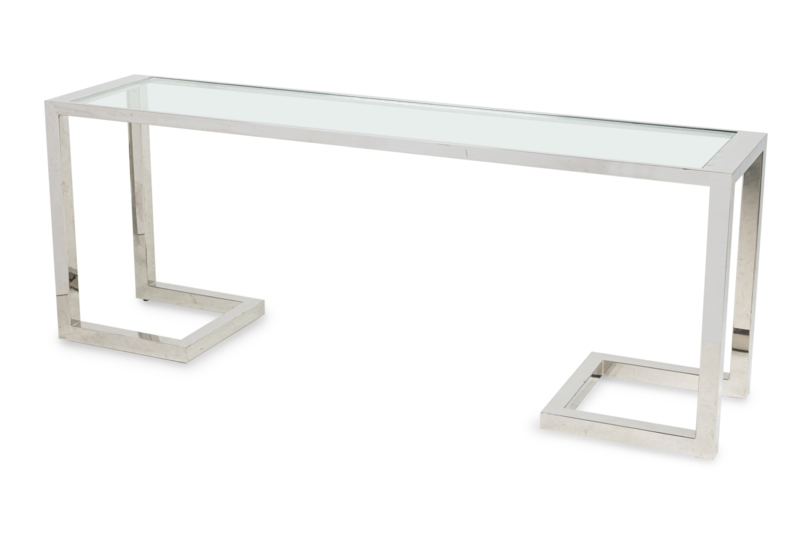 Console Table Bracket Legs Mid-Century Modern Chrome