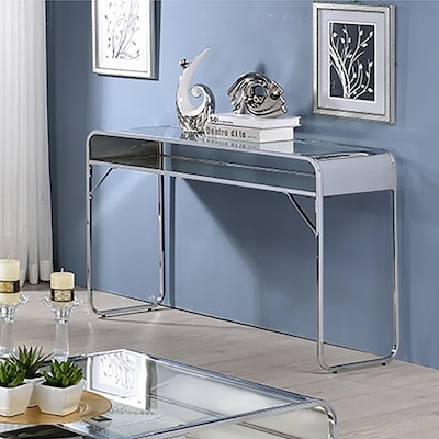 Console Table C-Shaped Frame Two Tier Glass Shelves