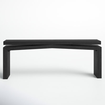 Console Table Floating Top Look Matte Black Modern Minimalist