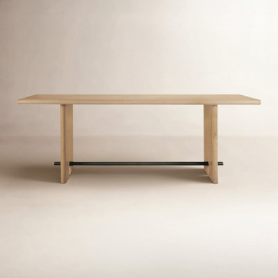 Console Table Metal Stretcher Slab Legs Natural Wood Minimalist