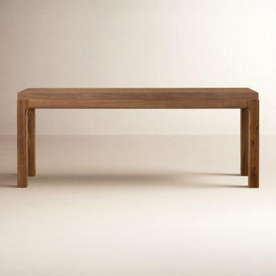 Console Table Parson Legs Thick Top Minimalist Wood Toned
