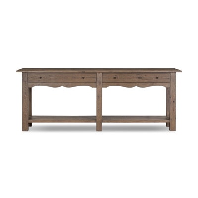 Console Table Scalloped Apron Drawer Storage Lower Shelf Traditional