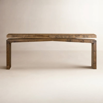 Console Table Shadow Gap Weathered Finish Chunky Legs Rustic
