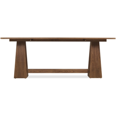 Console Table Tapered Pedestal Legs Stretcher Base Architectural Wood