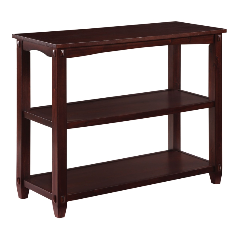 Console Table Three-Tier Shelving Decorative Block Accents Sturdy