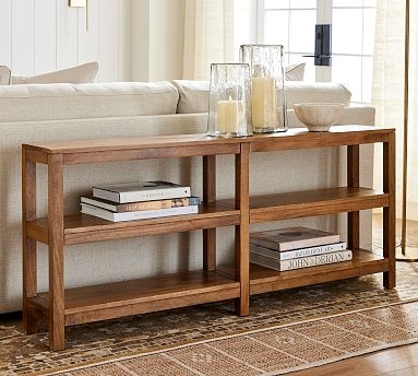 Console Table Transitional Wood Triple Tier Design 60 Inch Length