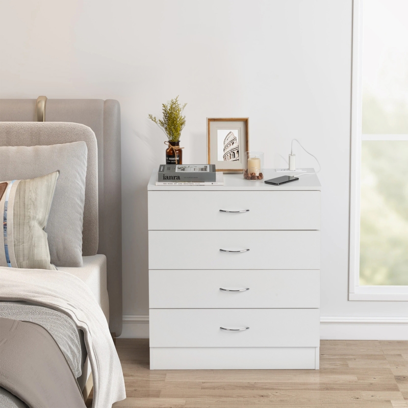 Contemporary Chest of Drawers with Integrated Power Outlets