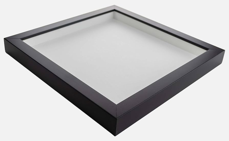 Contemporary Matte Black Shadow Box with Deep Recessed Backing
