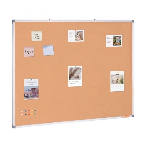 Cork Board Large 48x36, Silver Metal Frame with Corner Protectors