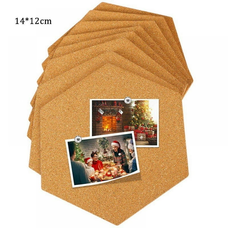 Cork Board Tiles Hexagonal, Modular Design Natural Granular Texture