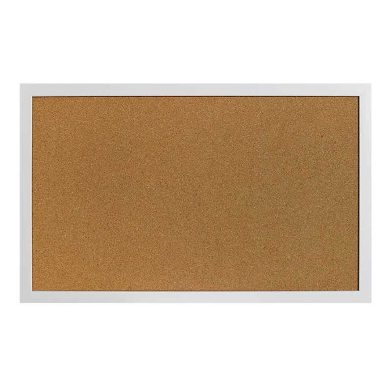 Cork Board White Frame, Natural Tan Granular Texture Utility Board