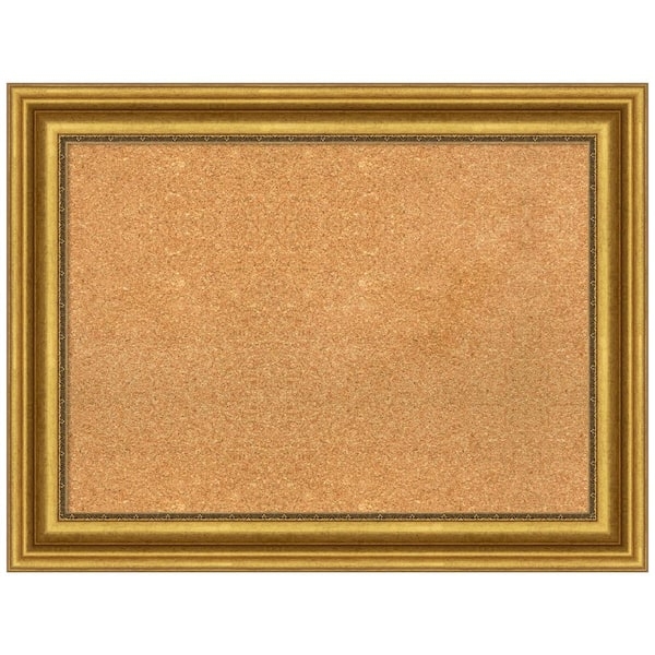 Corkboard Ornate Gold Frame, Antique Finish Traditional Molded Border