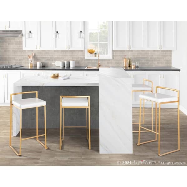 Counter Stool Backless Design with Polished Sled Base for Island