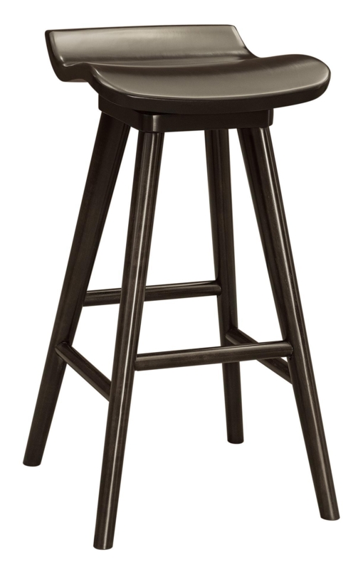 Counter Stool Backless Swivel Sculpted Wave Seat Dark Espresso