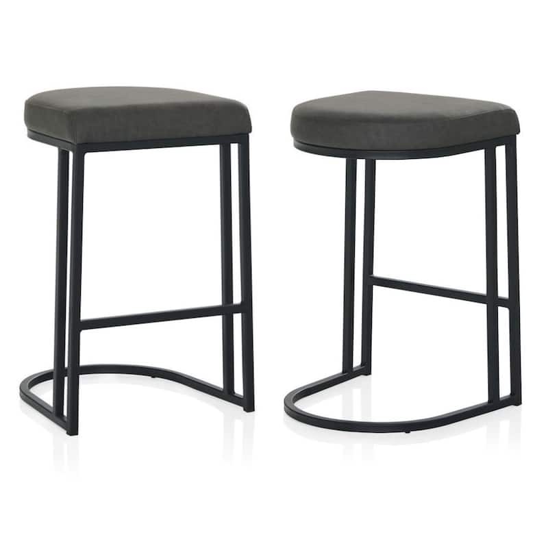 Counter Stool Curved Sled Base Backless Silhouette Modern Style