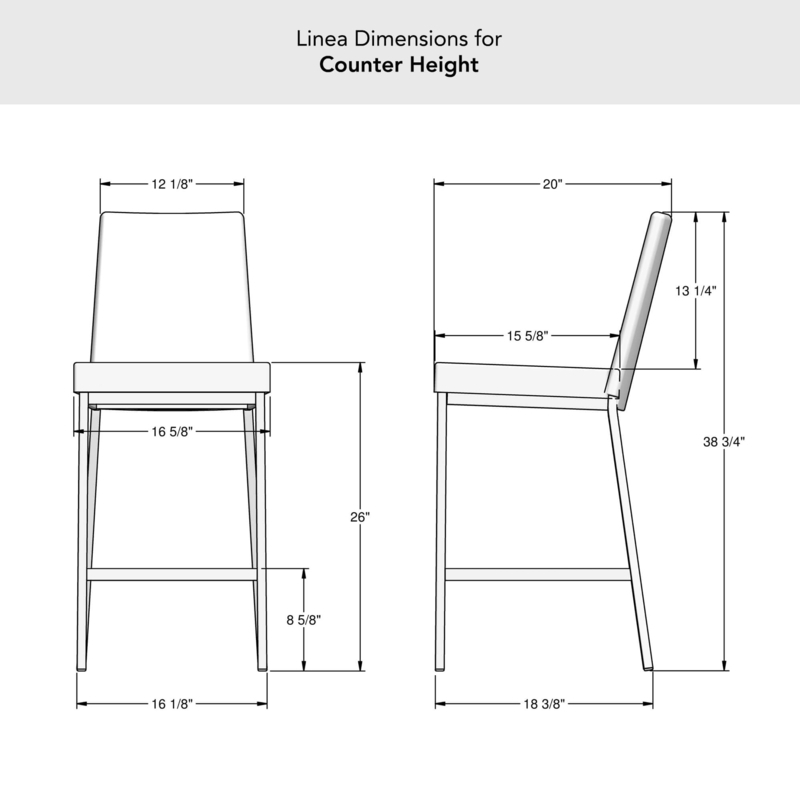 Counter Stool Dimensions Guide Technical Drawing Specs